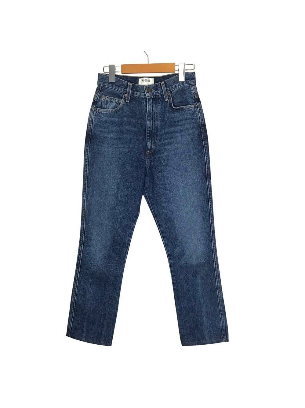 AGOLDE Pinch Waist Jean High 5 Pocket Zip Up Blue Jeans Size 24 - Picture 3 of 8